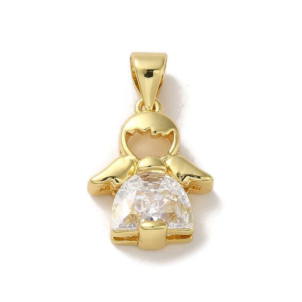 Dije colgante ángel 16 mm baño de oro / unidad1
