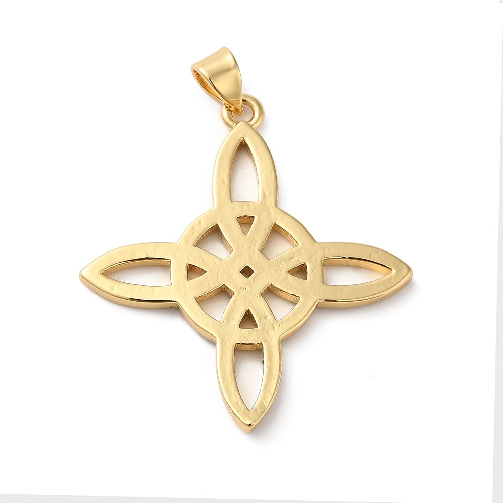 Dije colgante esmaltado nudo de bruja 33 mm amuleto protector  / unidad3