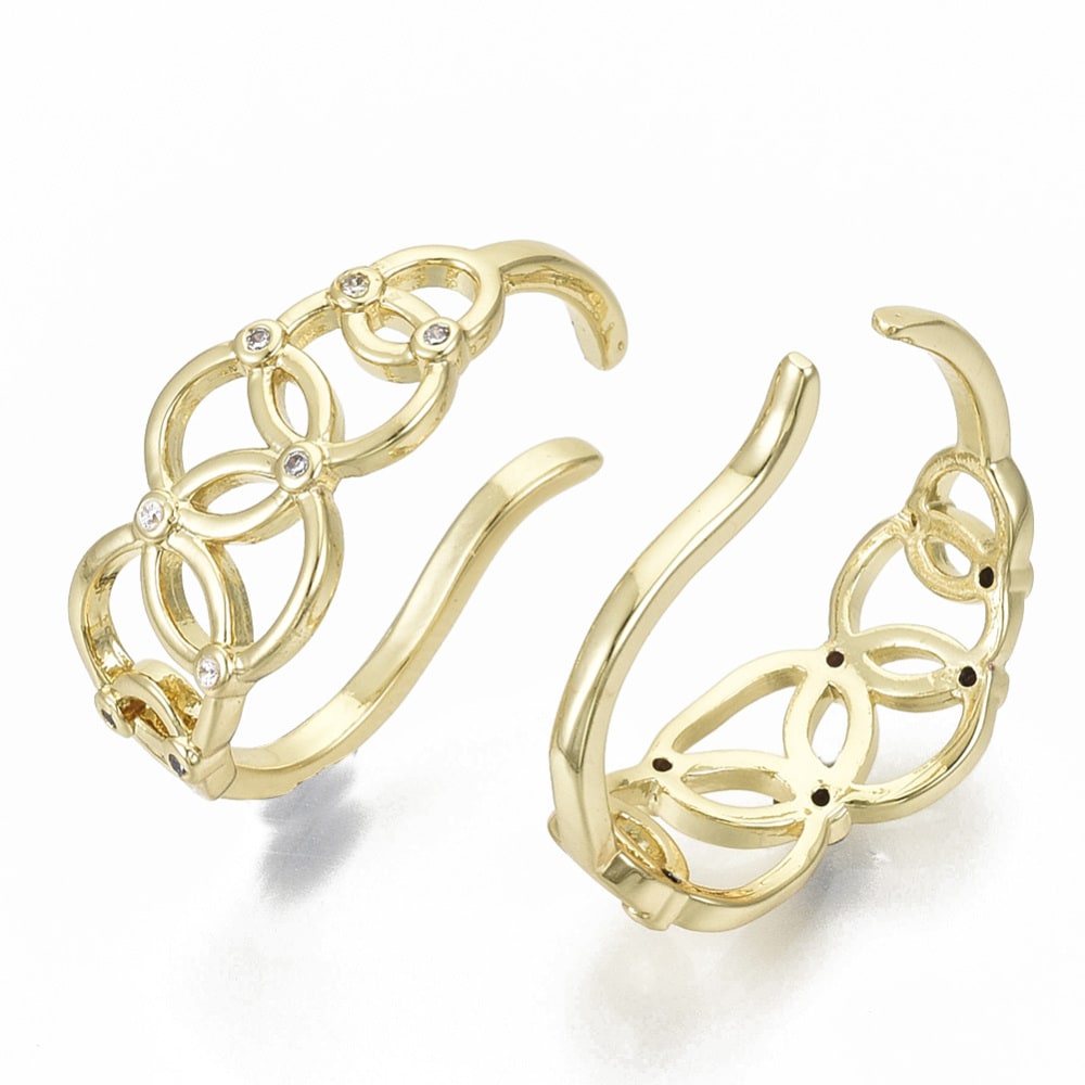 Ear cuff aros solitarios burbujas baño de oro / unidad3