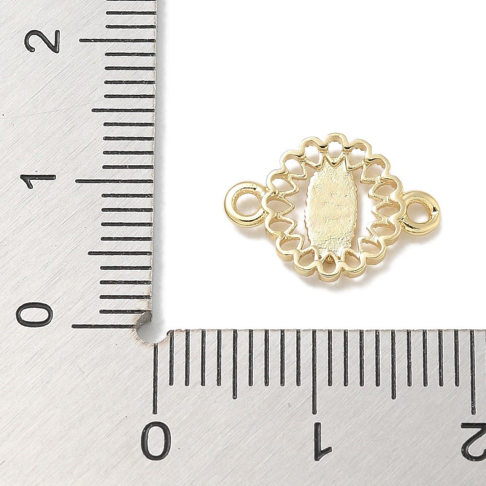 Dije conector virgen guadalupe 14 mm baño oro / unidad3