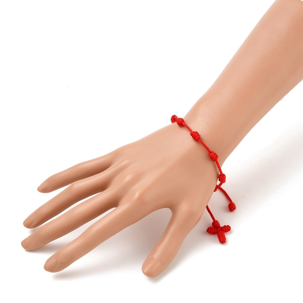 Pulsera ajustable protección 7 nudos hilo rojo2