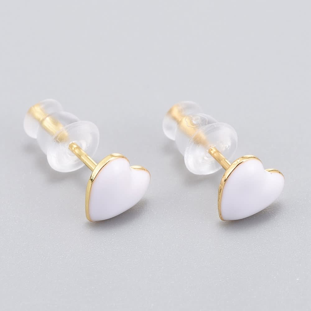 Aros topo topito segunda etapa corazón 6 mm baño de oro / par2