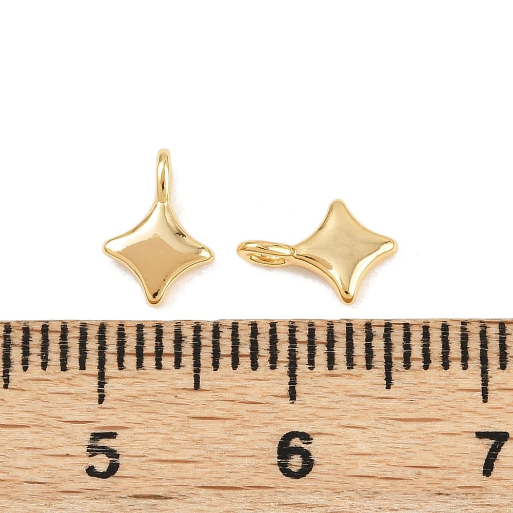 Dije colgante mini estrella 6 mm baño oro / unidad2