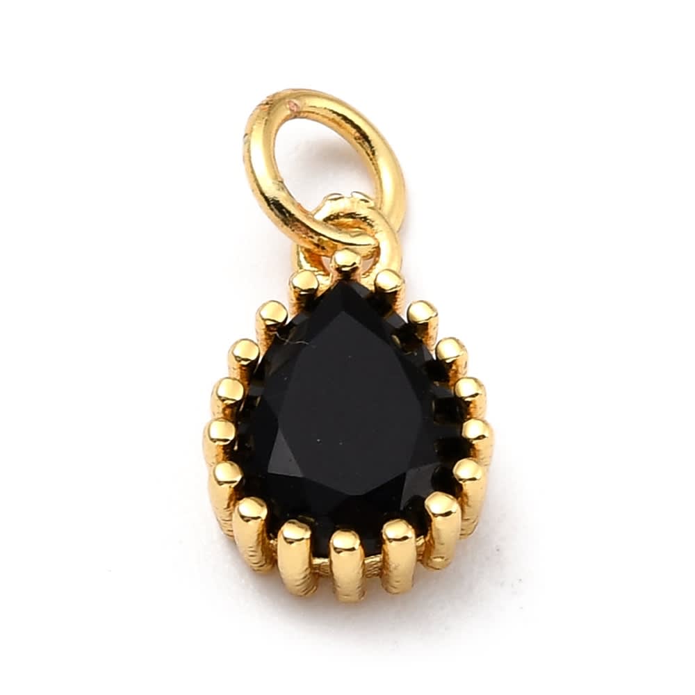 Dije colgante gota con zircón colores baño oro / unidad4