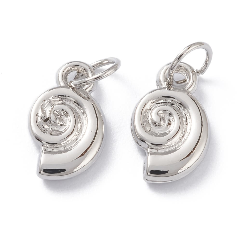 Dije colgante caparazón de caracol baño de oro platino / unidad2