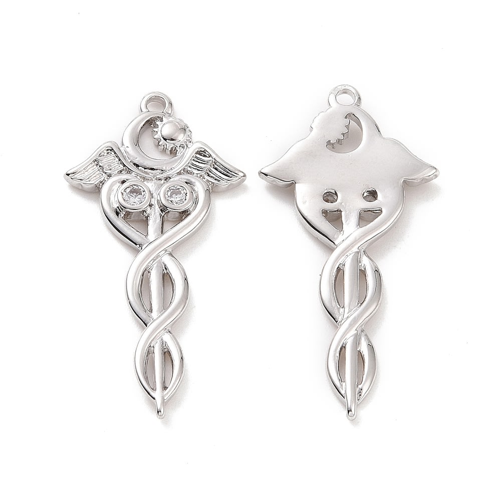 Dije colgante símbolo médico 31.5 mm zircón dorado plateado / unidad5