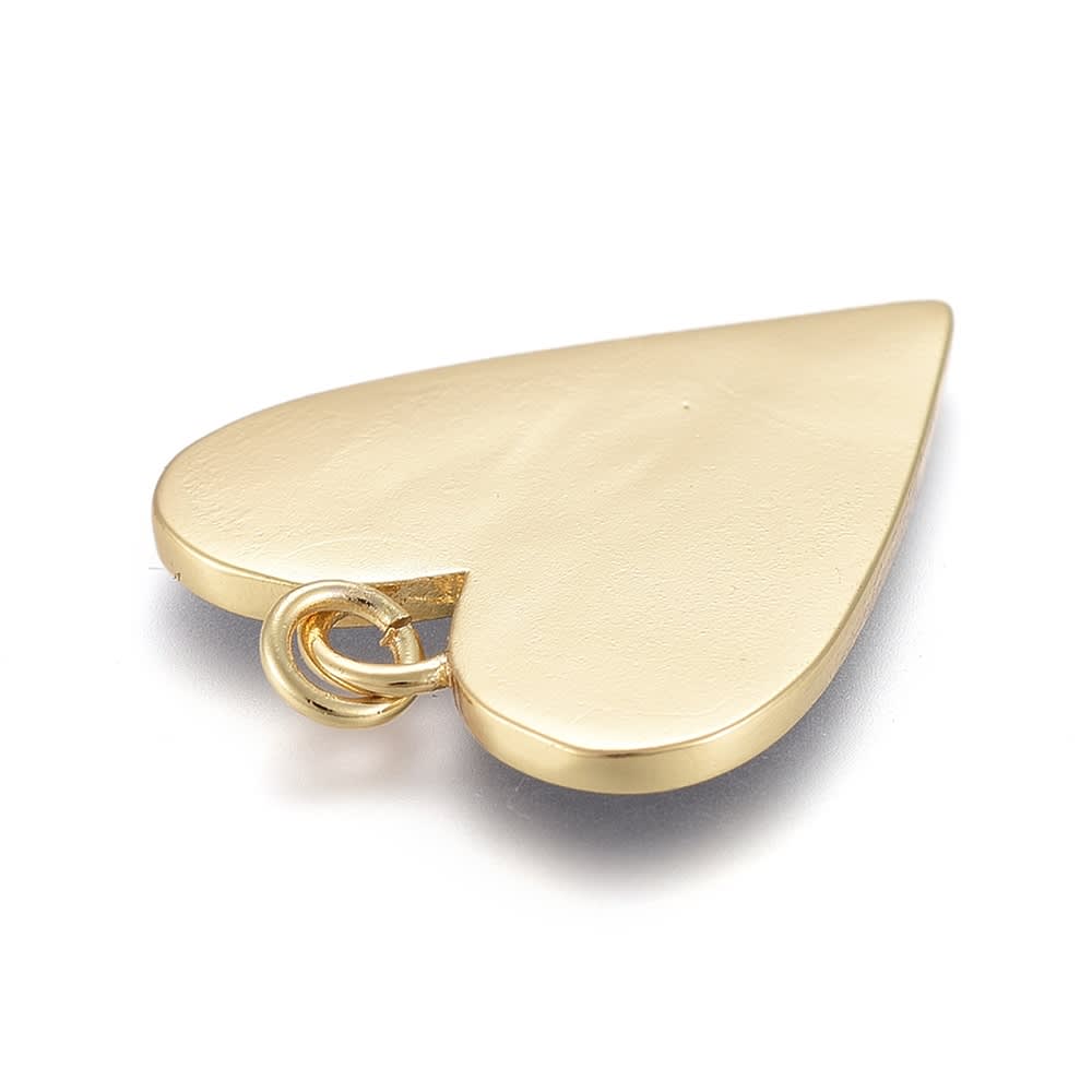 Dije esmaltado maxi corazón 27 mm baño de oro / unidad2