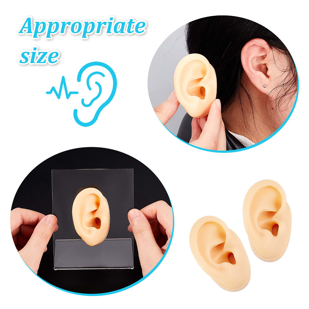 Exhibidor mostrario oreja aros ear cuff de silicona con soporte de acrílico / unidad3