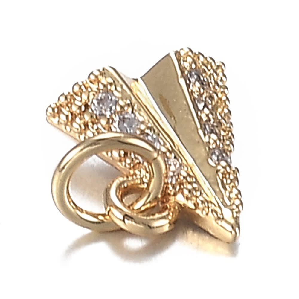 Dije colgante avión de papel 7.5x6.7 mm zircón / unidad3