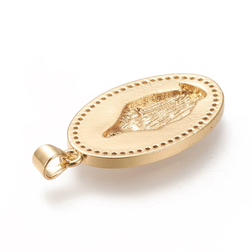 Maxi dije colgante Milagrosa 31 mm zircón baño de oro / unidad2