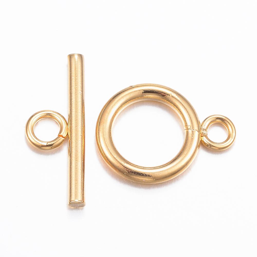 Broche marinero 16 mm acero dorado / set1