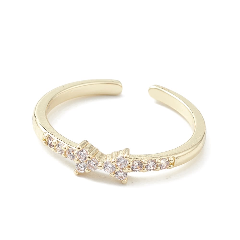 Anillo ajustable mini lazo coquette con zircón / unidad4