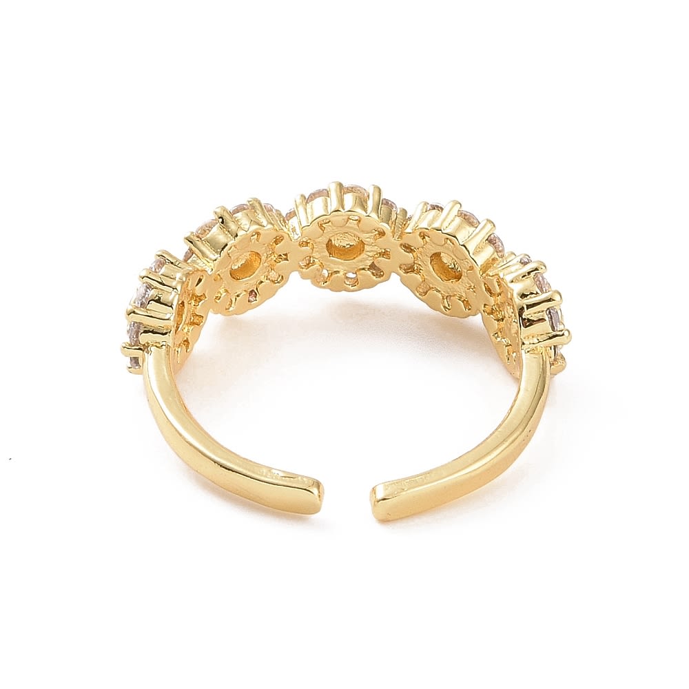 Anillo ajustable ojo turco nazar multicolor zircón baño de oro / unidad3