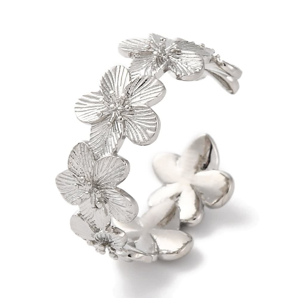 Anillo ajustable flores hawaianas baño de oro / unidad2