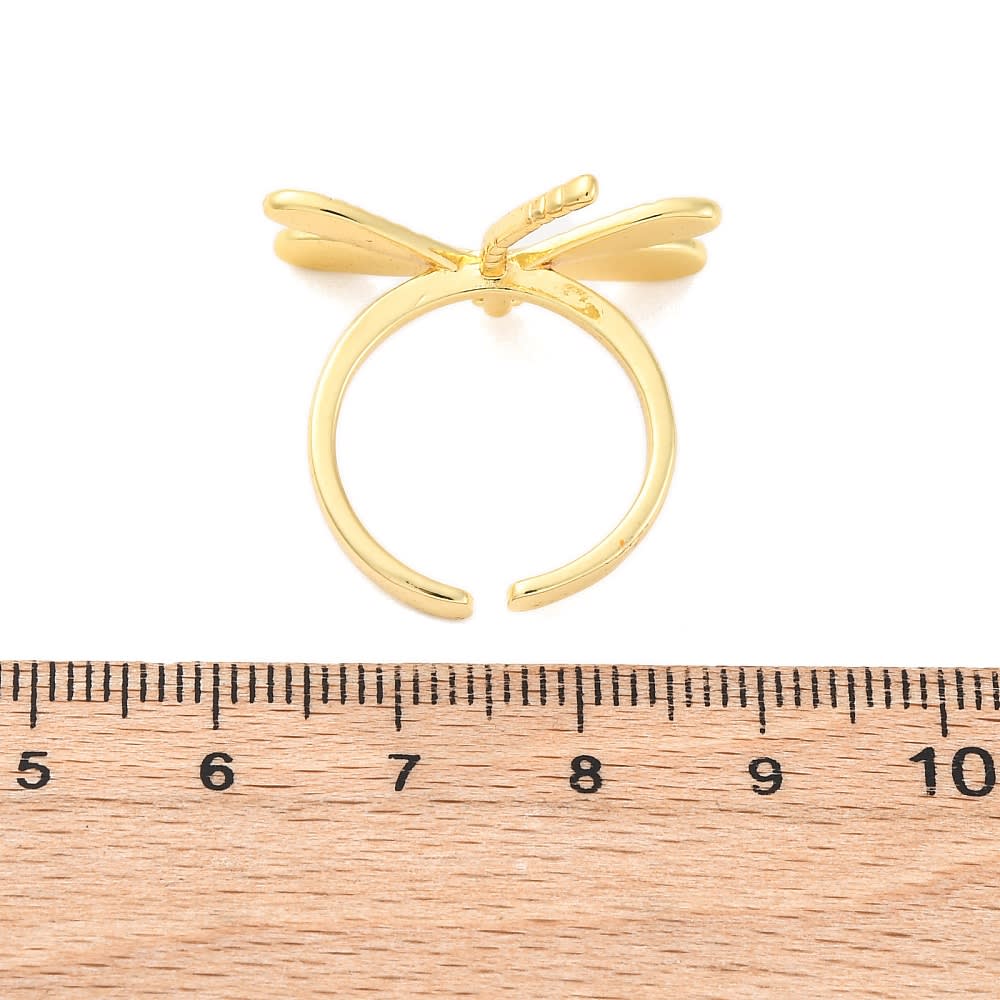 Anillo ajustable Maxi libélula baño oro / unidad2