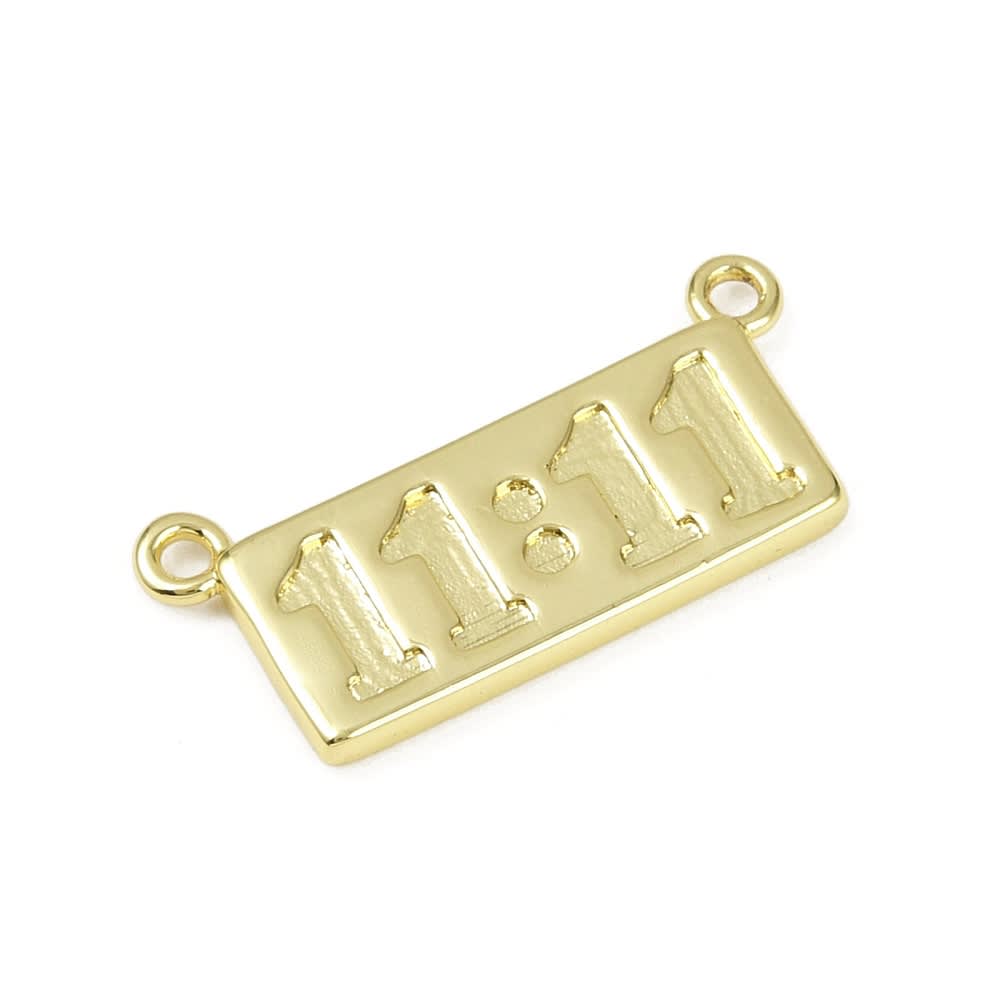 Dije conector 11:11 plaquita 24.5 mm latón / unidad1