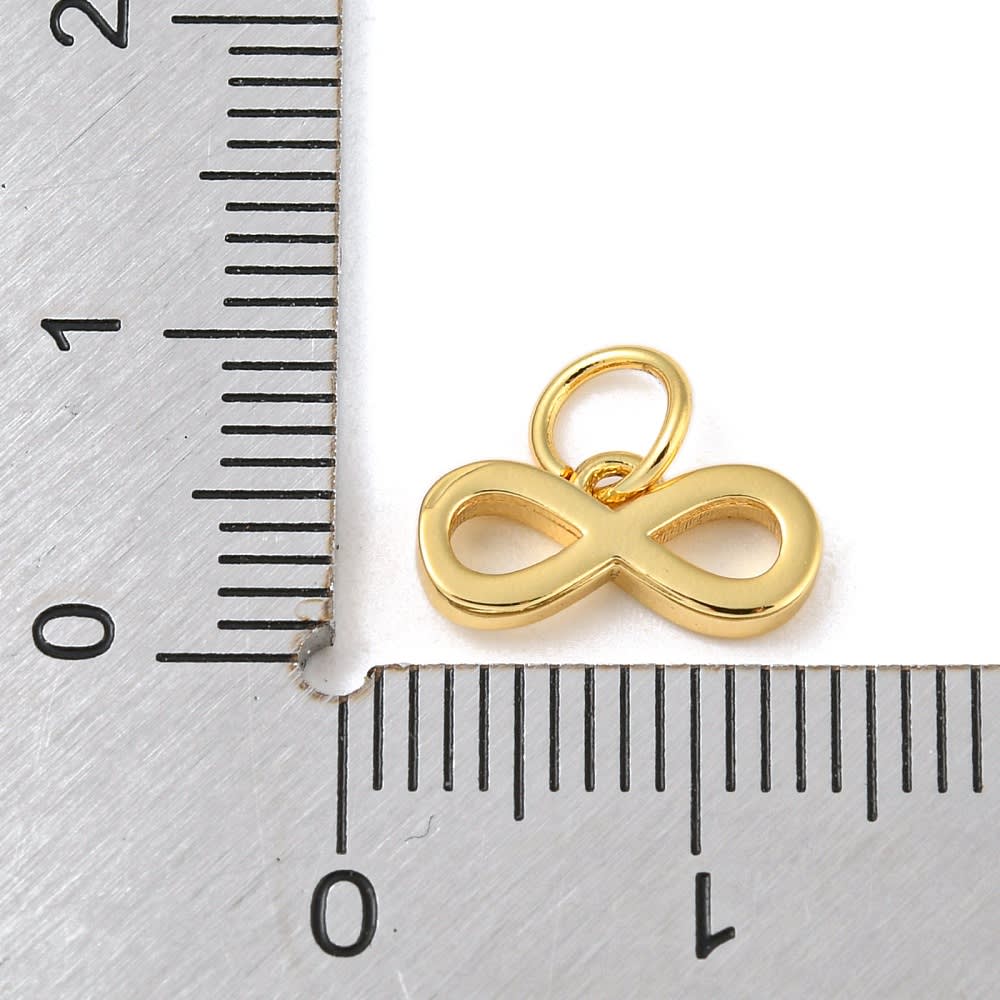 Dije colgante infinito 11.5 mm baño oro / unidad3