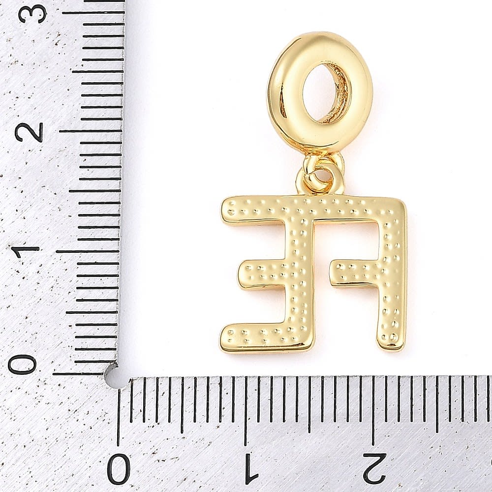 Colgante europeo charm palabra Fe religioso baño oro / unidad3