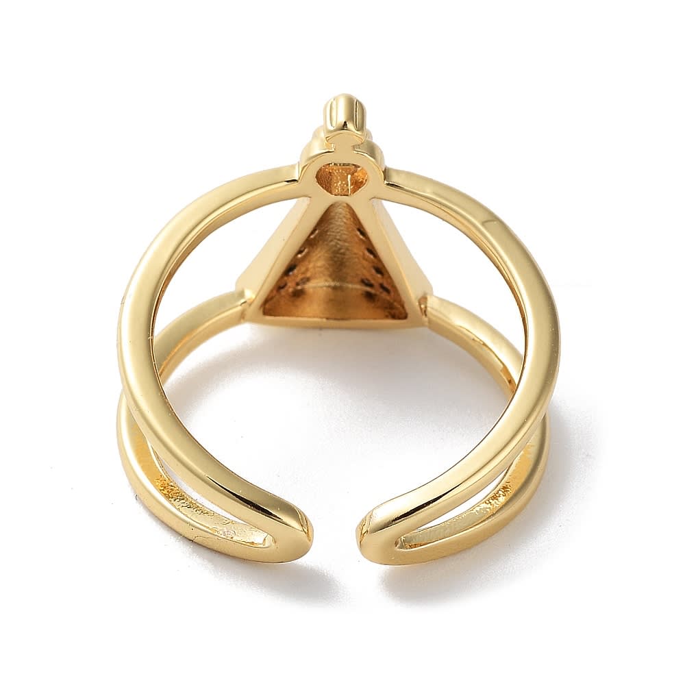 Anillo ajustable virgen del valle zircón baño de oro / unidad2