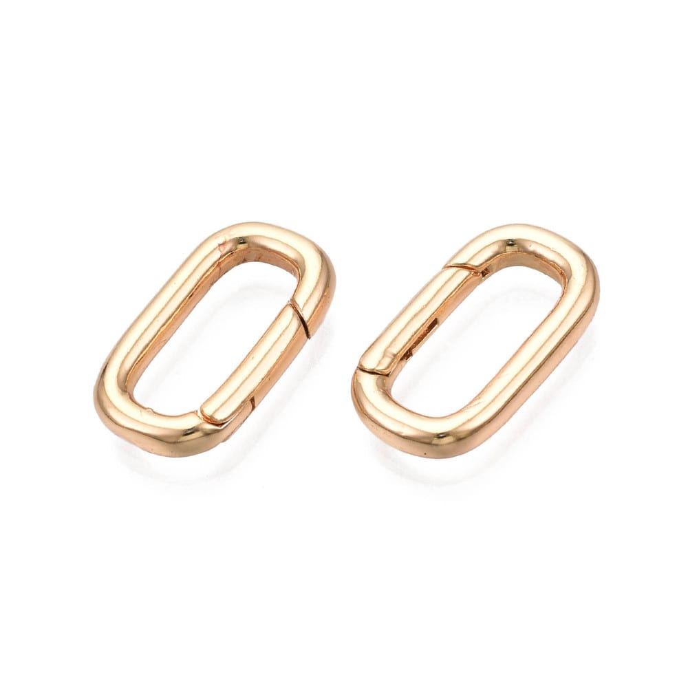Anillo Aro cerrado con cierre resorte 18x10 mm baño oro / unidad3