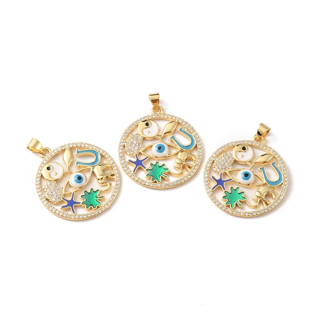 Dije colgante hamsa ojo turco elefante trebol / unidad2