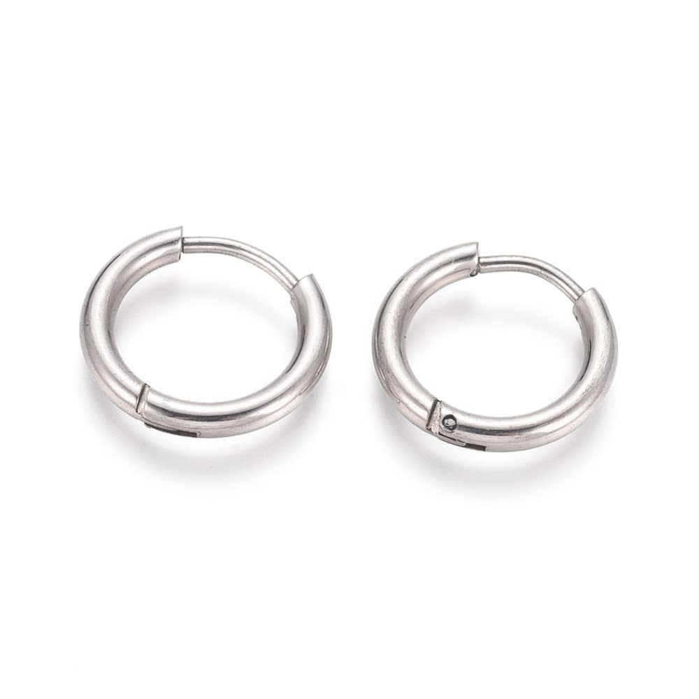 Aros argollas huggie acero quirúrgico aretes hipoalargénicos 14x2 mm / par5