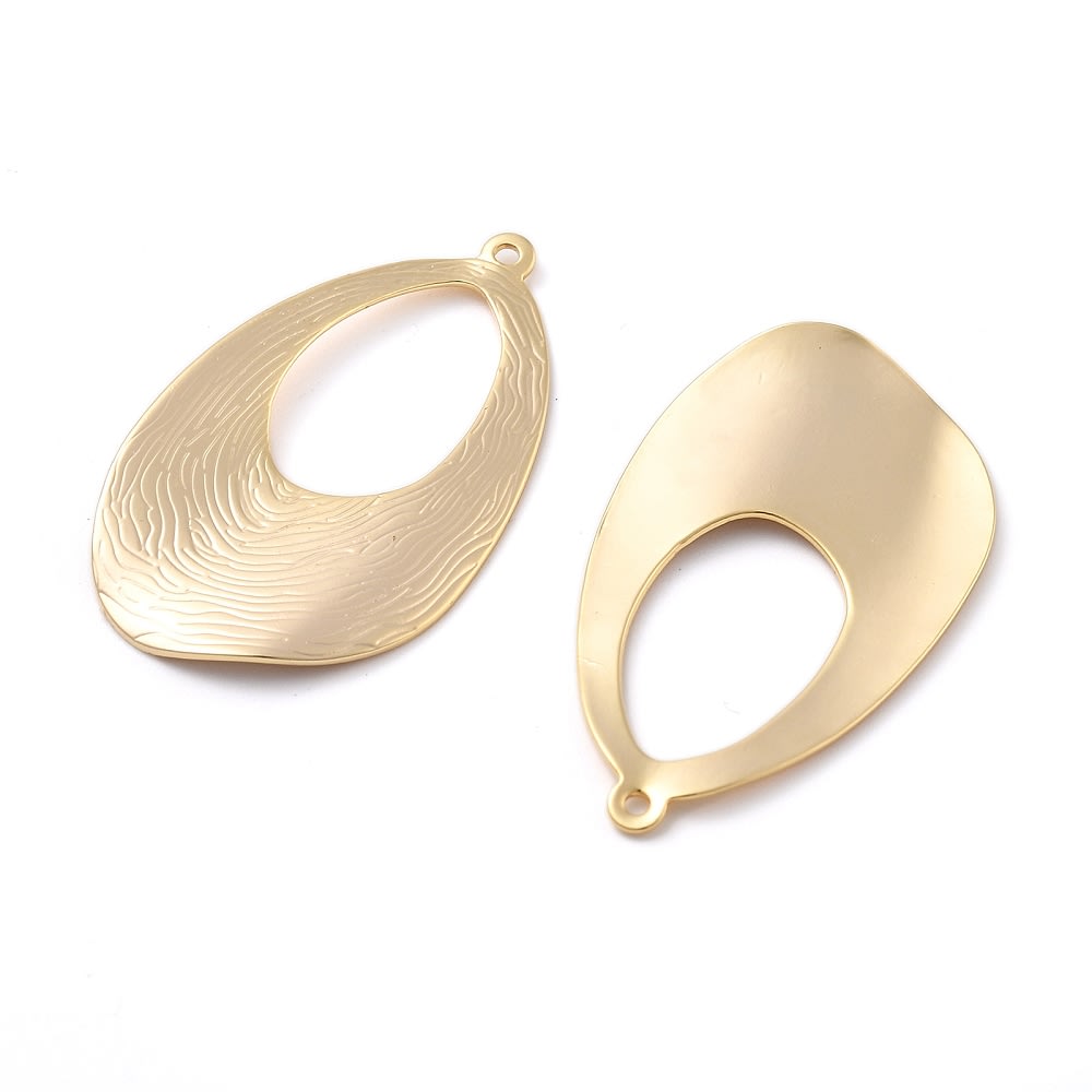 Maxi Dije colgante oval 38.5 mm baño oro / unidad2