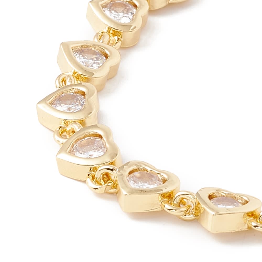 Pulsera elegante conectores corazón baño de oro / unidad2