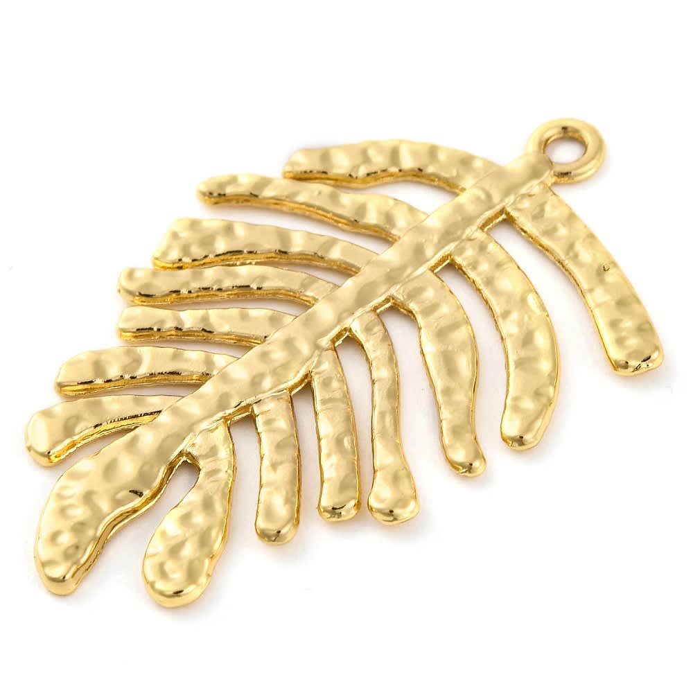 Maxi dije colgante hoja rama 40 mm baño de oro / unidad1
