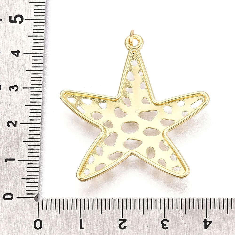 Maxi dije colgante estrella de mar 40 mm verano baño de oro / unidad3