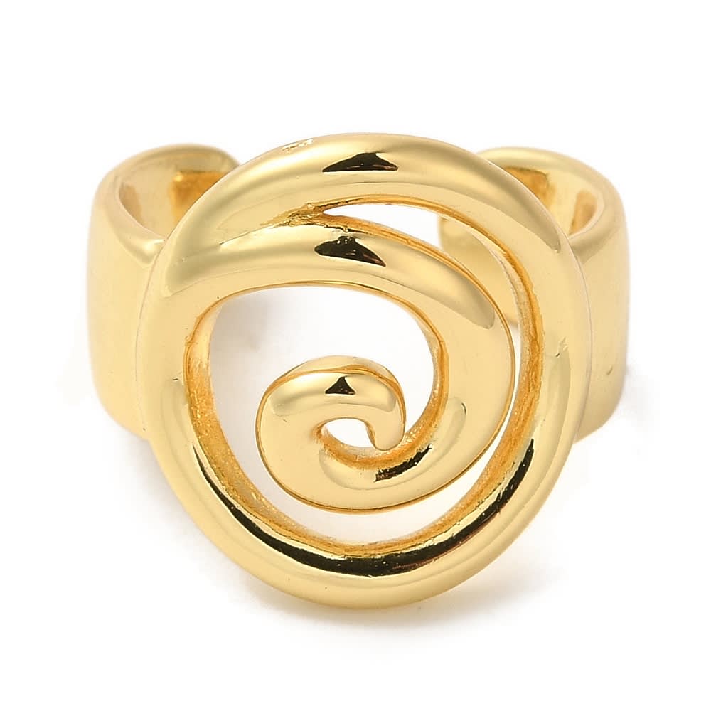 Anillo ajustable espiral caracol mar baño de oro / unidad2
