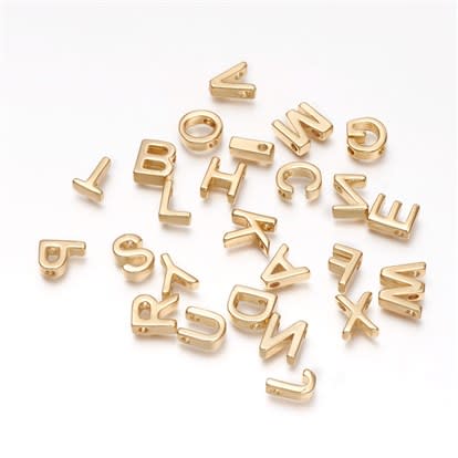 Letras pasadoras abecedario 8.5 mm baño de oro / unidad1