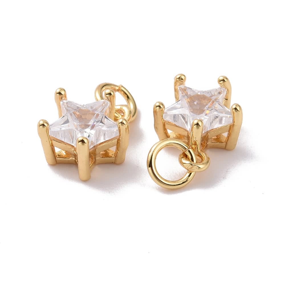 Dije colgante estrella feliz star zircón baño de oro / unidad2