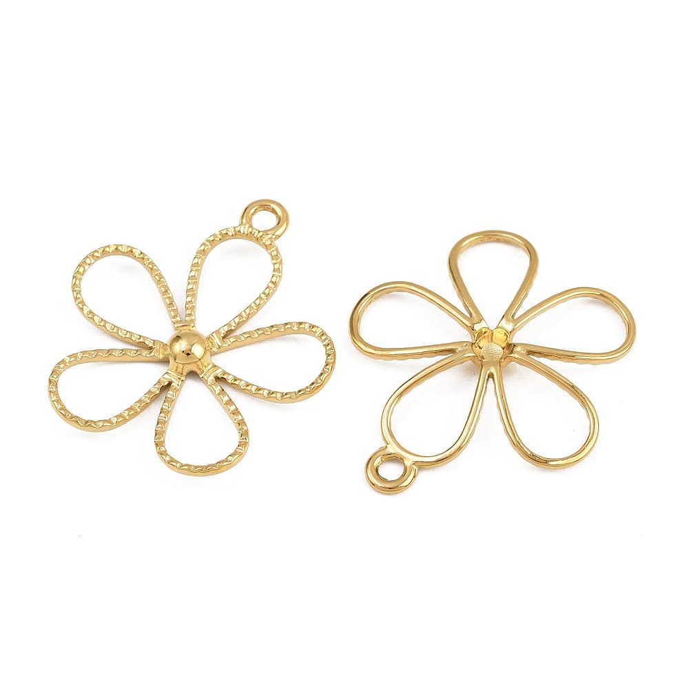 Maxi dije colgante silueta flor 34 mm acero / unidad2