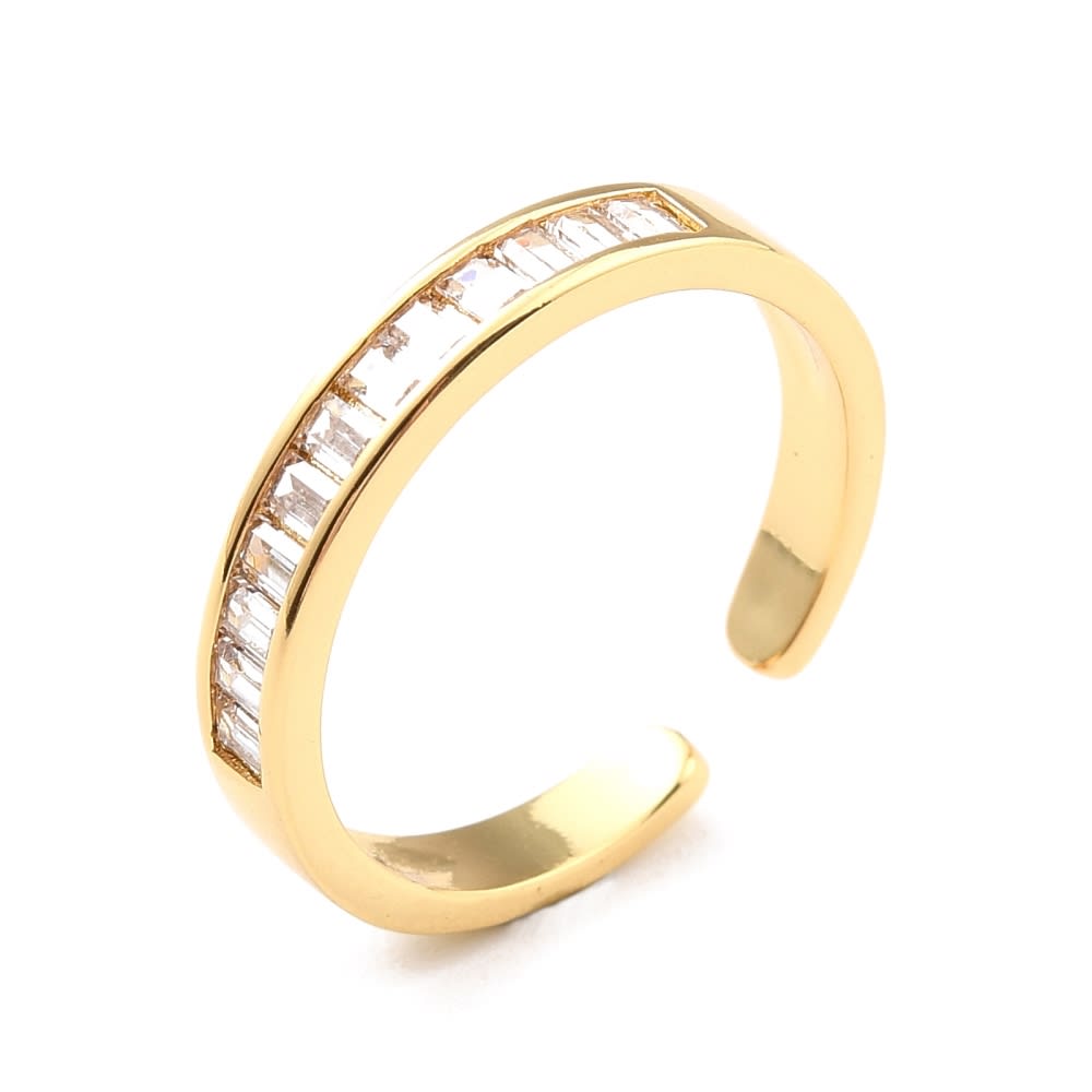 Anillo ajustable cinta brillante baño de oro / unidad2