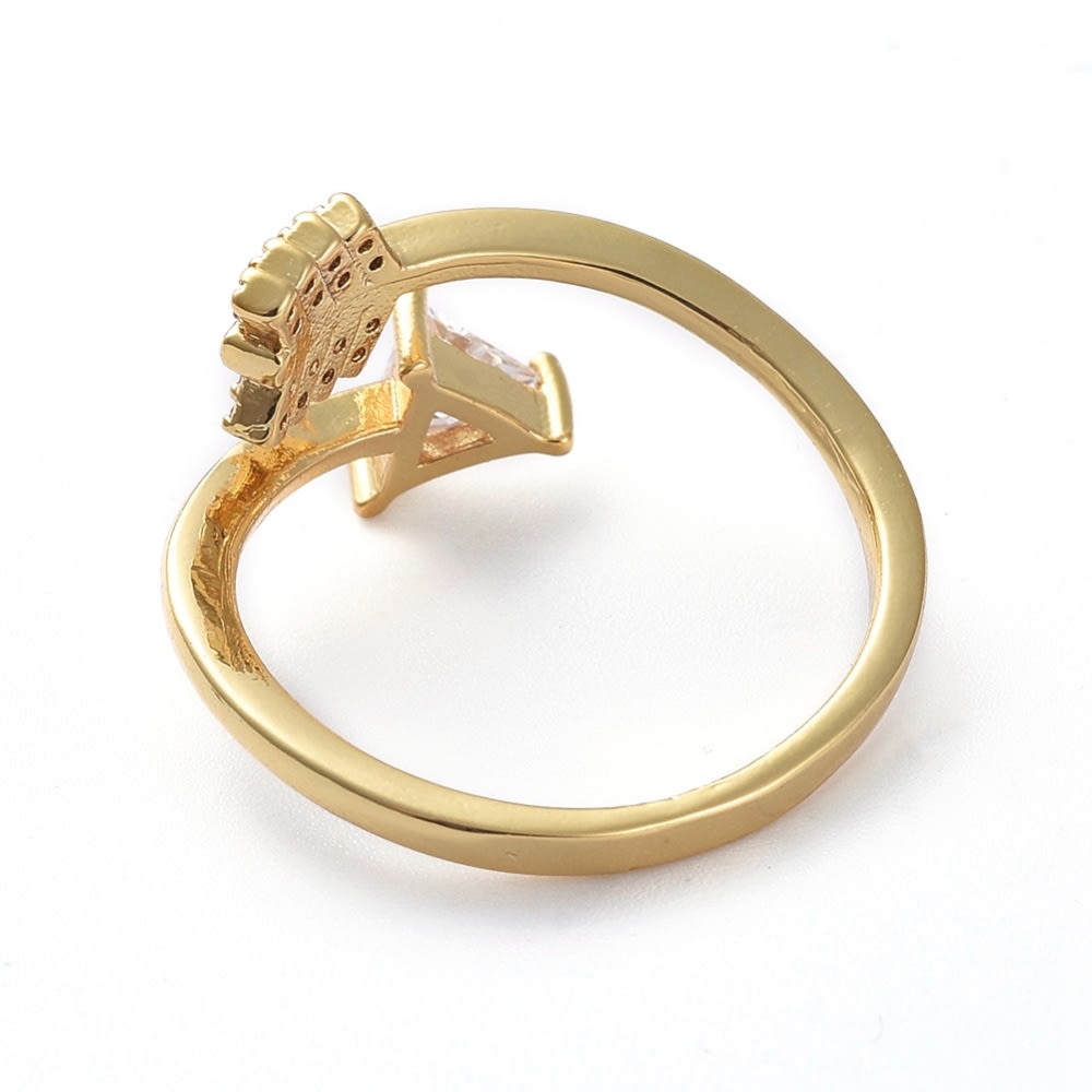 Anillo ajustable flecha baño de oro / unidad3