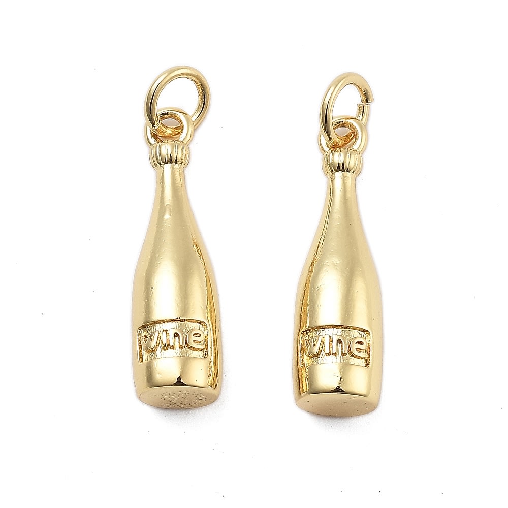 Dije colgante botella vino espumante 20.5 mm baño de oro / unidad1