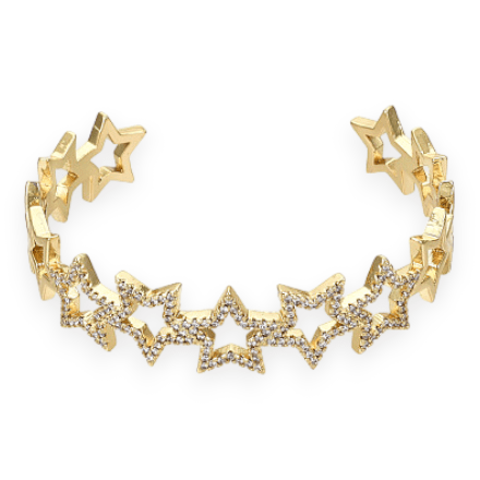Brazalete esclava pulsera elegante estrella baño de oro / unidad3
