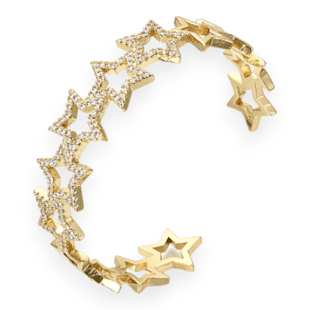 Brazalete esclava pulsera elegante estrella baño de oro / unidad2