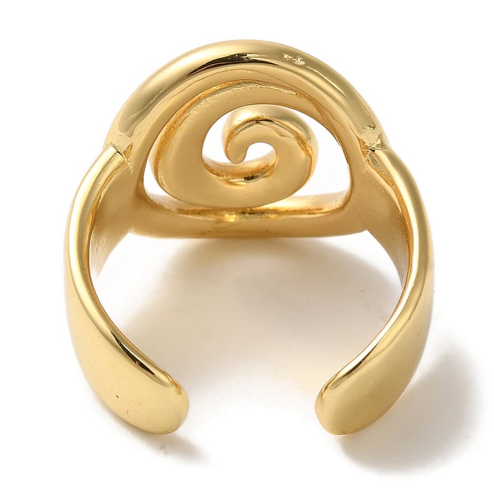 Anillo ajustable espiral caracol mar baño de oro / unidad3