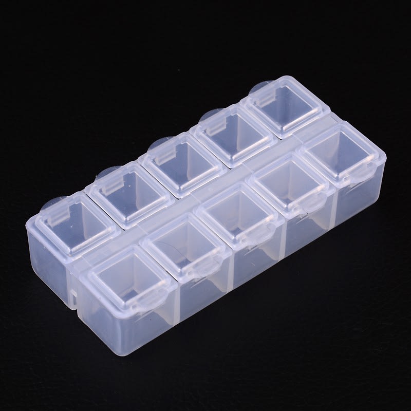 Caja organizadora mini 10 divisiones no extraíble 9x4.5cm / unidad1