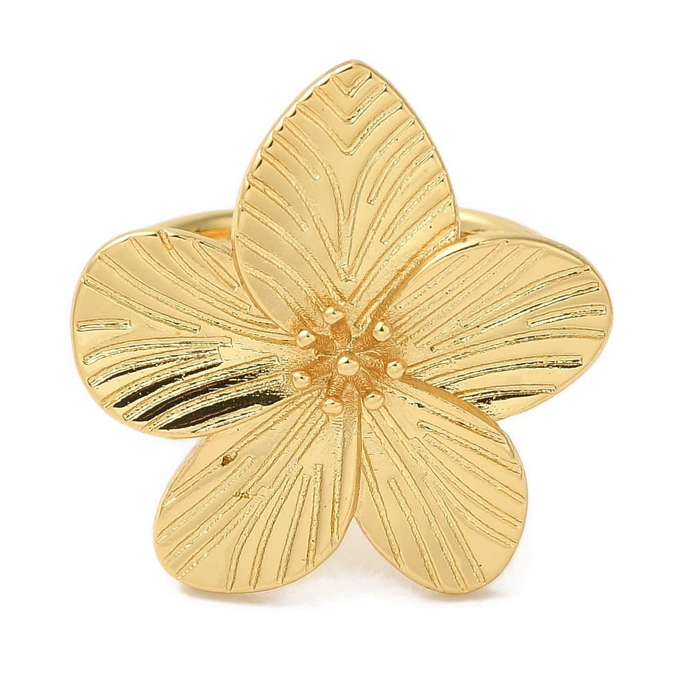 Anillo ajustable Maxi Flor 24 mm baño oro / unidad2