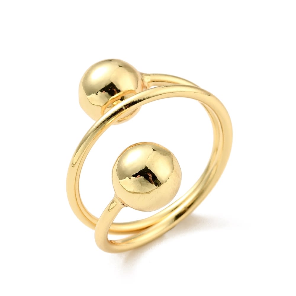 Anillo ajustable triple vuelta baño de oro / unidad2