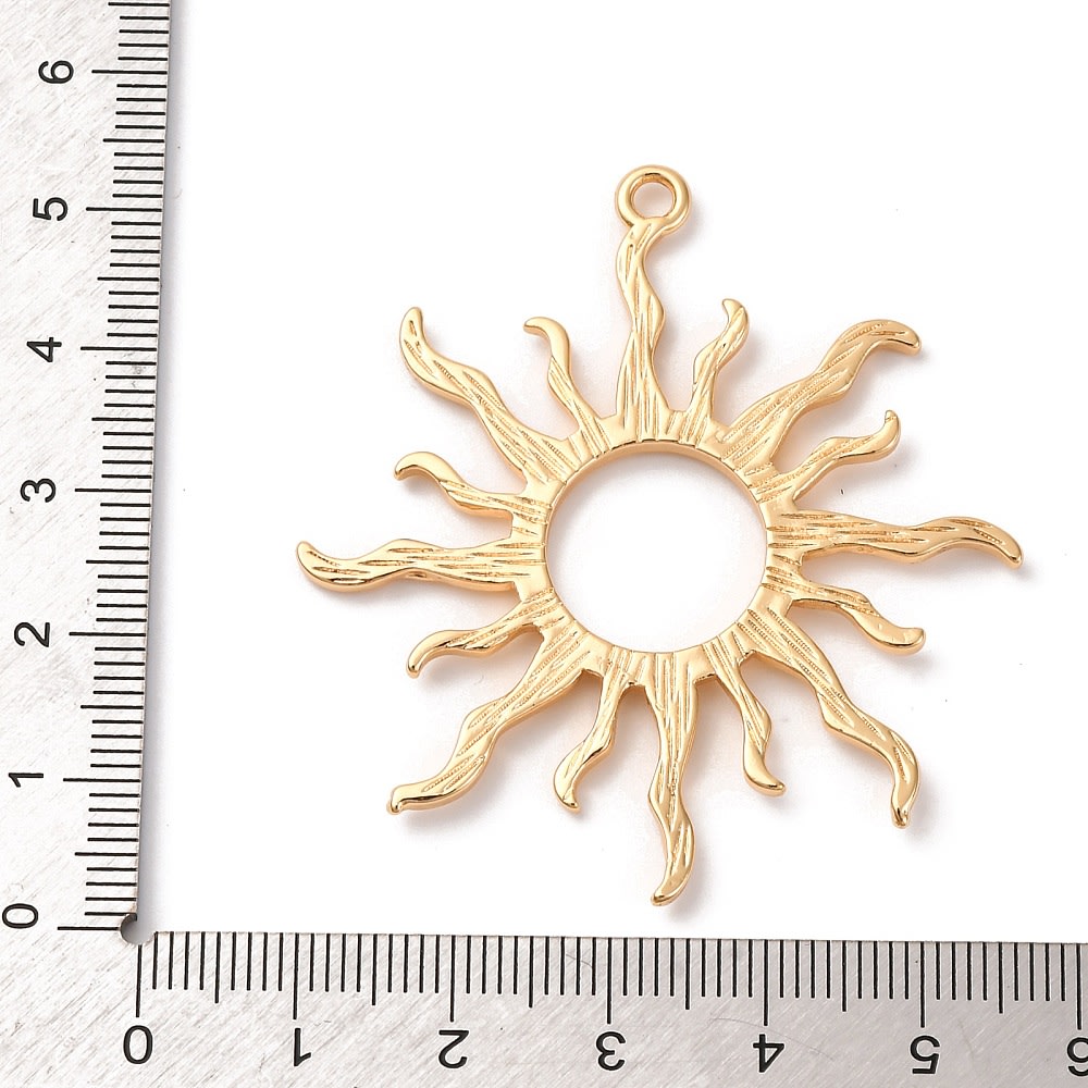 Maxi dije colgante sol 50 mm verano baño de oro / unidad3