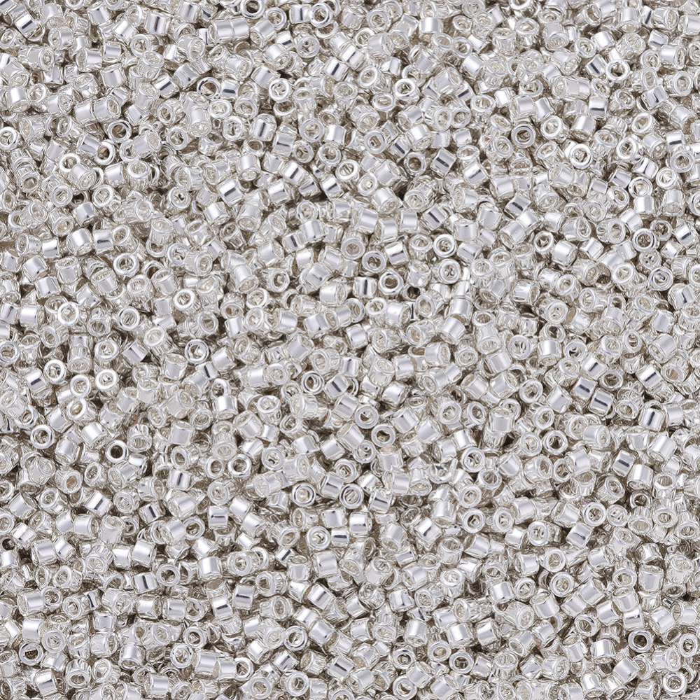 Cuentas de miyuki delica 11/0 mostacilla baño plata silver / gramo3