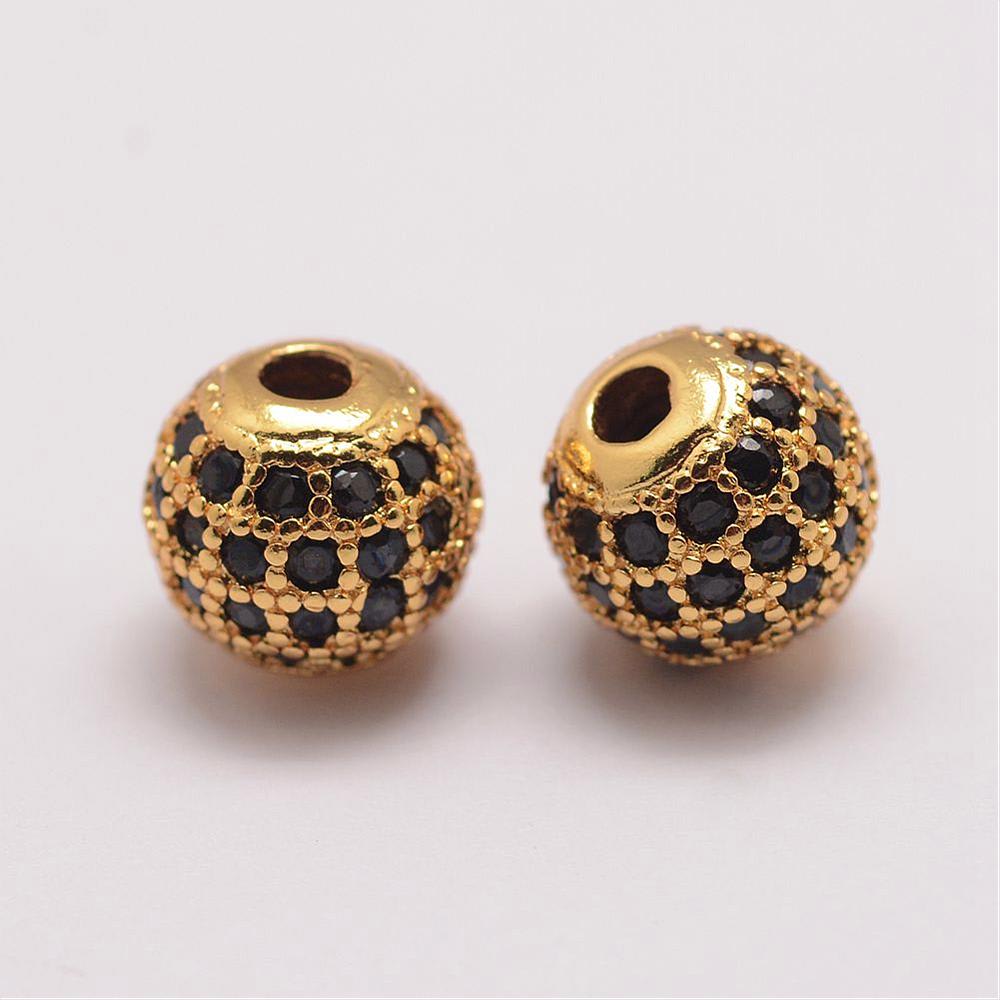 Cuenta esfera pasadora 8.5x8 mm zircón / unidad4
