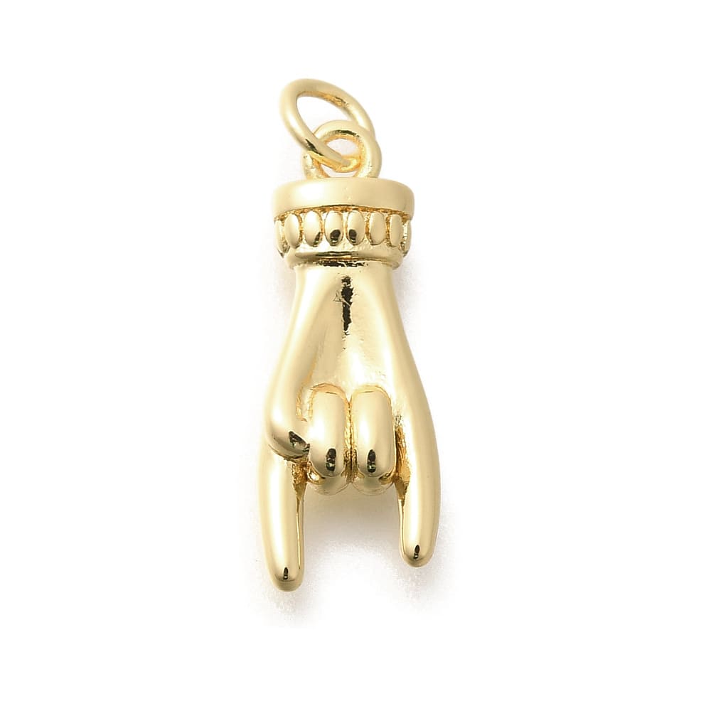Dije colgante mano de rock 21.5 mm baño de oro / unidad1