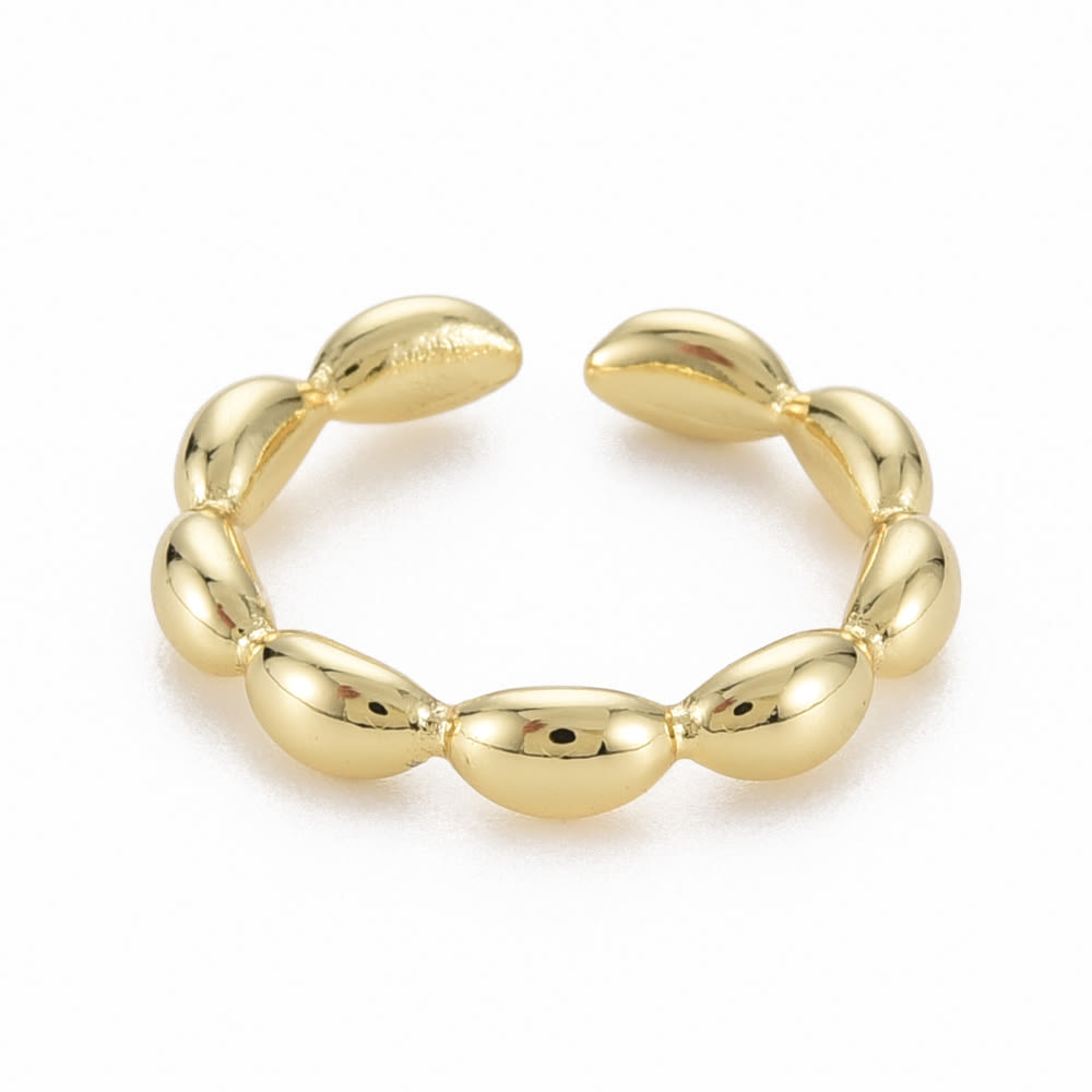 Anillo ajustable granos de arroz baño de oro / unidad2