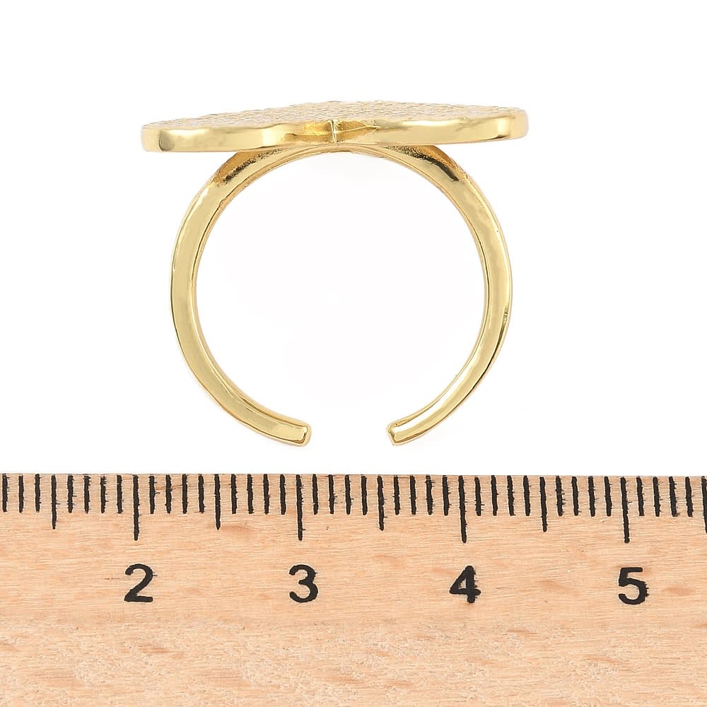 Anillo ajustable maxi corazón 20.5 mm baño oro platino / unidad3