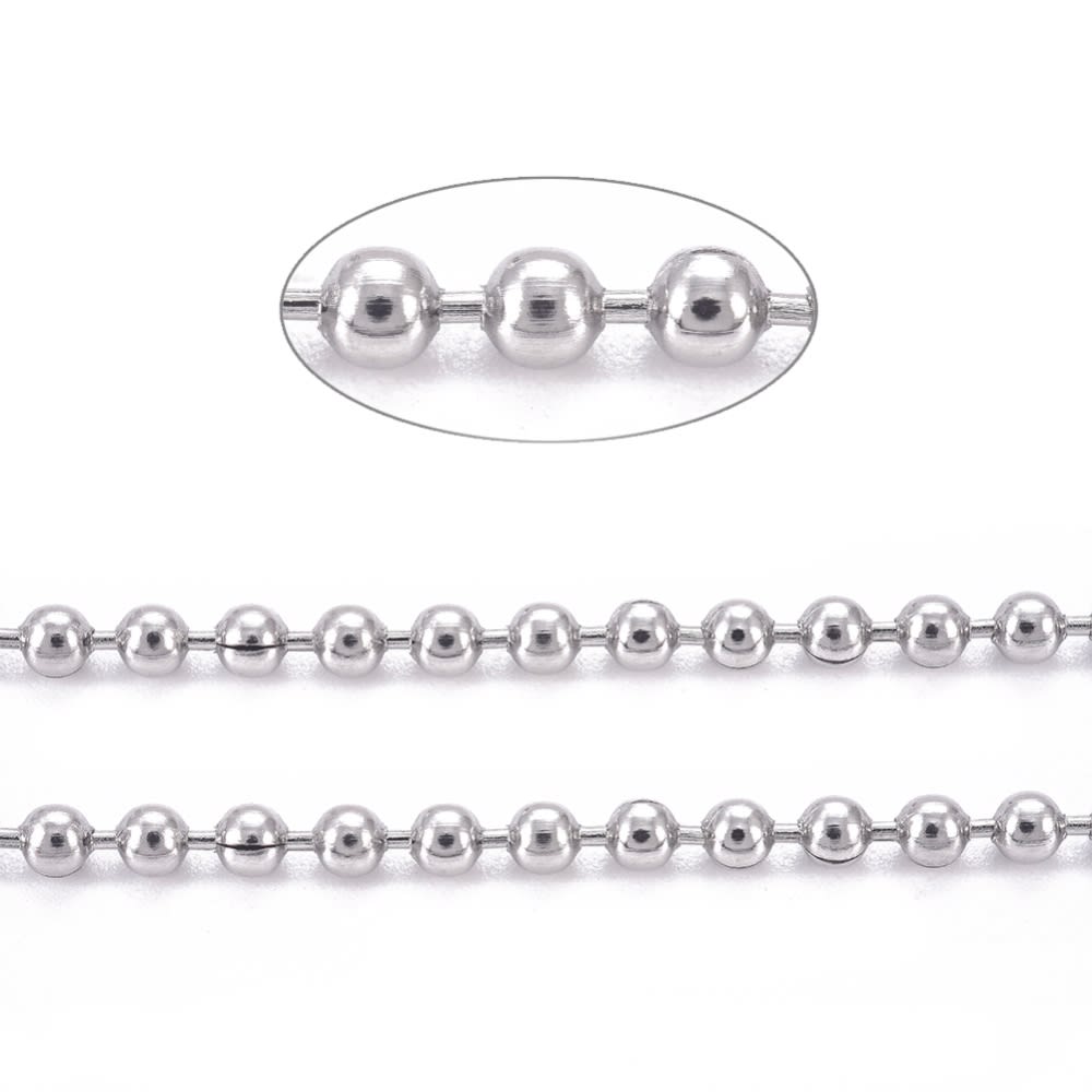 Cadena militar con balines acero dorado plateado / metro2